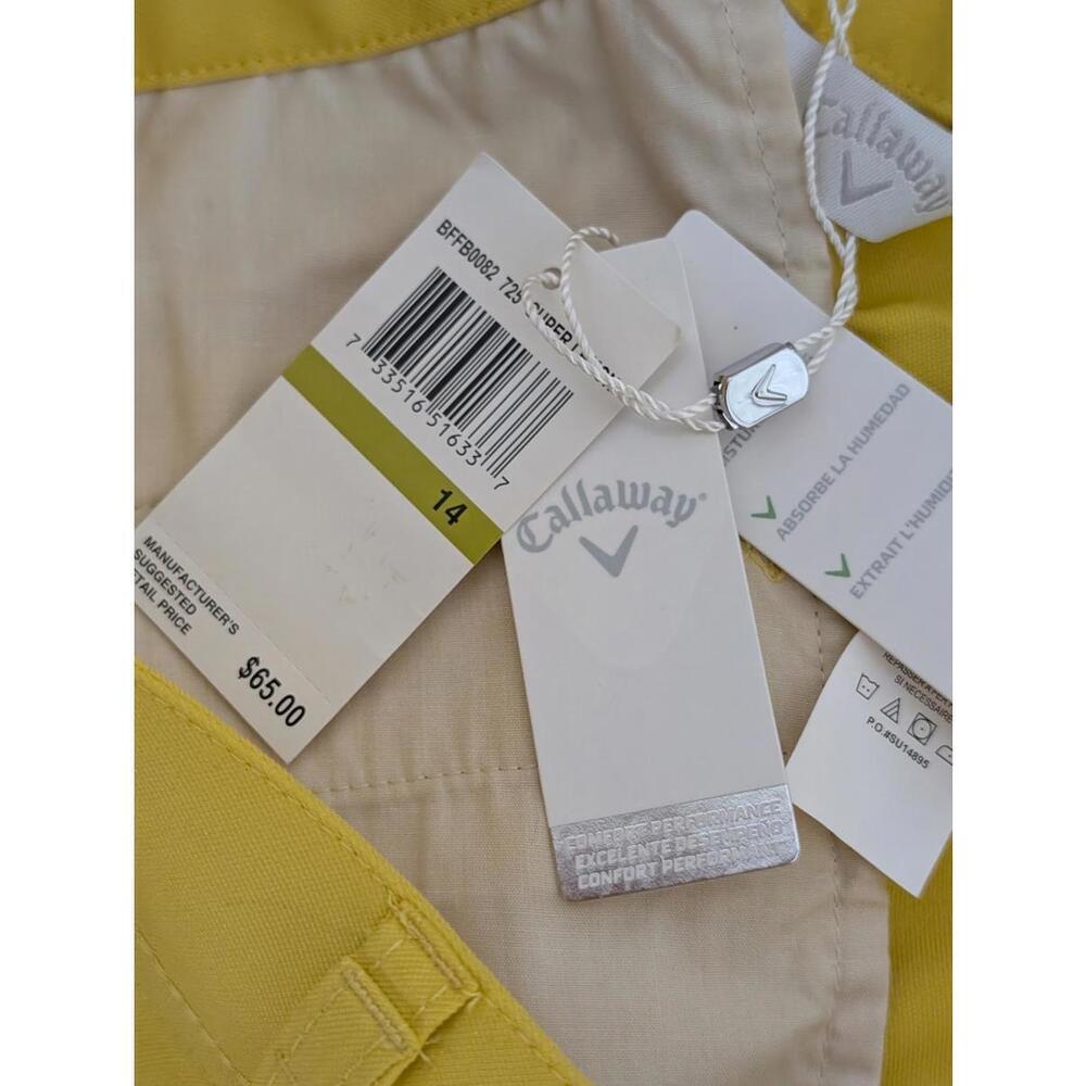 Callaway Women's Yellow Golf Shorts - Size 14 NWT - Picture 3 of 6